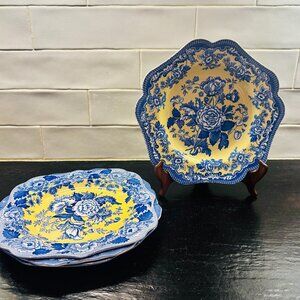 Spode BLUE ROOM GARDEN COLLECTION 9" Plates, Set of 4-